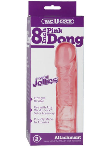 Vac-U-Lock 8 Inch Crystal Jellies Realistic Dong - Realistic Dildos