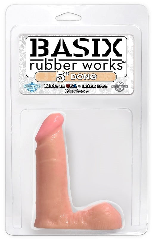 Basix Dong Flesh 5 inch Realistic Dildo - - Realistic Dildos