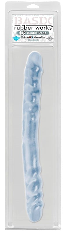 Basix Double Dong 16 inch Clear - - Realistic Dildos