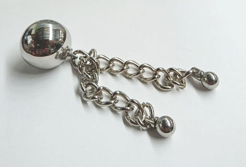 Ben's Erotic Ball with Two Chains by Hell's Couture - Love Eggs and Kegel Exercisers