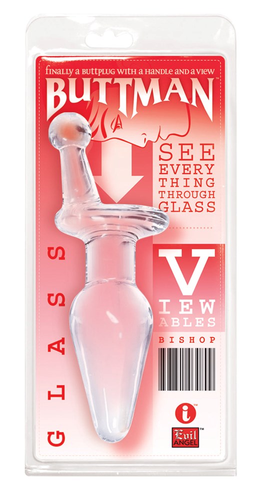 Buttman's Viewable Glass Butt Plug Bishop - - Glass Sex Toys