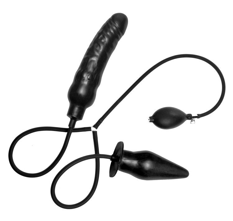 Deuce Double Penetration Inflatable Dildo & Anal Plug - - Inflatable Dildos and Vibrators