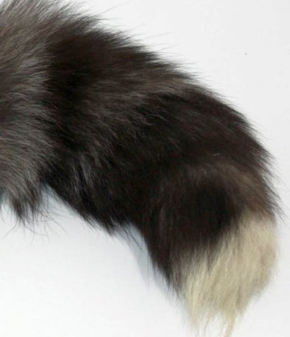Faux Fox Tail Ribbed Gold Butt Plug Large by BDStyle - Steel Sex Toys