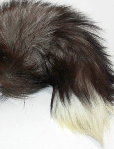 Faux Fox Tail Ribbed Silver Butt Plug by BDStyle - Steel Sex Toys