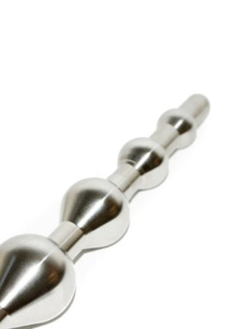 Five Stage Bulbed Steel Sex Probe by Hell's Couture - Anal Beads and Balls