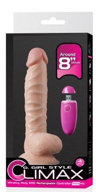 G-Girl Style 8" Climax Vibrating Dong by NANMA Corporation - Realistic Dildos