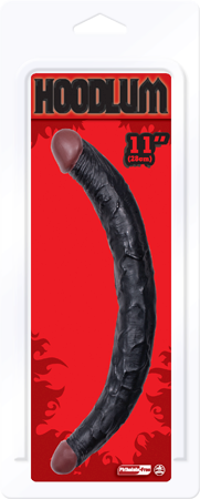 Hoodlum 11 Inch Double Ender Dong Black Realistic - Realistic Dildos