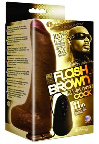 Icon Male Flash Brown 11 Inch Vibrating Cock - Realistic Dildos