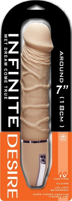 Infinite Desire 7 Silicone Vibrator with 10 Rhythms Flesh - - Realistic Dildos