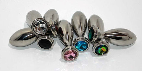 Little Boy Jewelled Large Steel Anal Plug Emerald - Steel Sex Toys