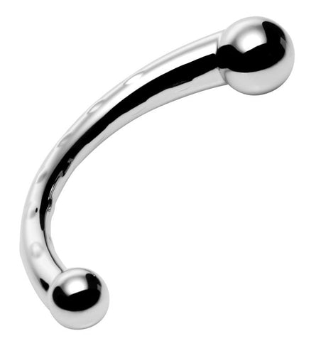 Chrome Crescent Dual Ended Dildo by XR Brands - Double Ender