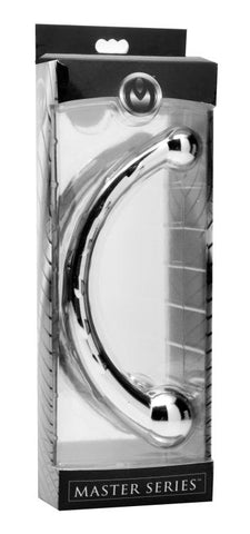 Chrome Crescent Dual Ended Dildo by XR Brands - Double Ender