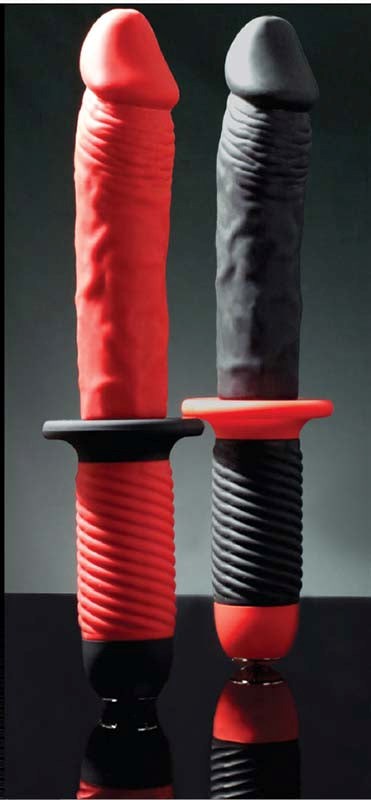 Mr. E and Mr. Z 7 Inch Silicone 10 Speed Vibrator Red - - Realistic Dildos