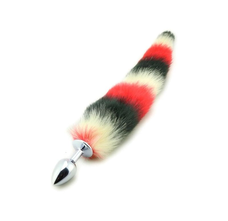 MultiColor Fox Tail Steel Anal Plug - - Steel Sex Toys