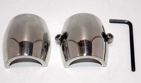 Oval Ball Steel Stretcher Weights by Hell's Couture - Steel Sex Toys