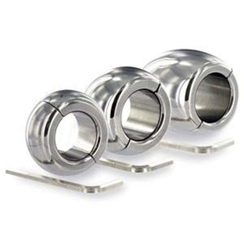 Oval Ball Steel Stretcher Weights by Hell's Couture - Steel Sex Toys