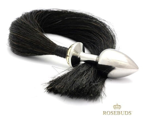 Tailbud XL Natural Horse Hair by Rosebuds Jewelry - Steel Sex Toys