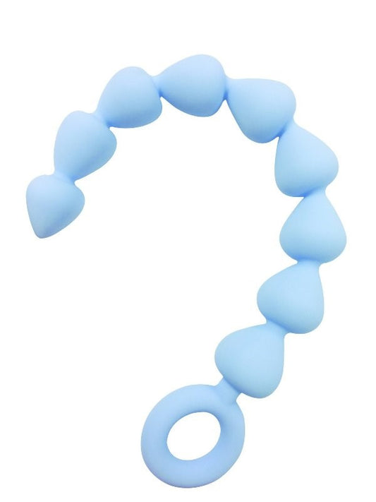 Sex In The Shower Blue Silicone Anal Beads - - Anal Beads and Balls