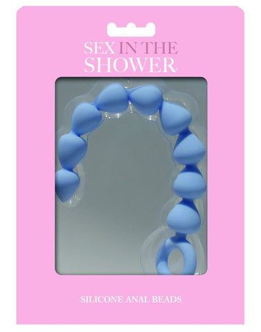 Sex In The Shower Blue Silicone Anal Beads by Sportsheets - Anal Beads and Balls