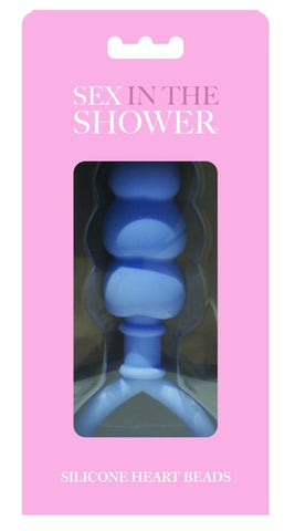 Sex In The Shower Silicone Heart Anal Beads by Sportsheets - Anal Beads and Balls