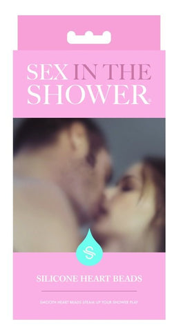 Sex In The Shower Silicone Heart Anal Beads by Sportsheets - Anal Beads and Balls