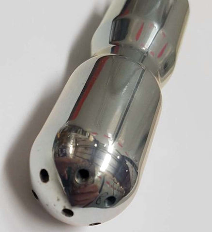 Shower Head Metal Anal Douche by Hell's Couture - Steel Sex Toys