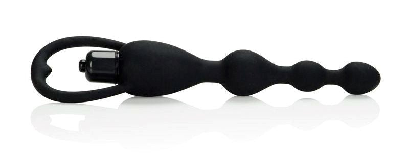 Silicone Vibrating Pleasure Beads Black - - Anal Beads and Balls