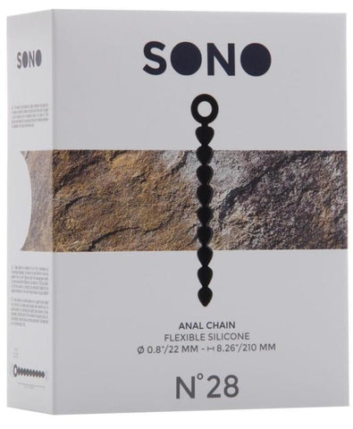 No 28 Black Waterproof Anal Chain by Sono - Anal Beads and Balls