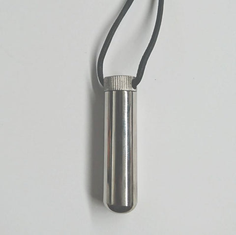 Steel Inhaler on BDSM Play Leather Cord by Hell's Couture - Steel Sex Toys