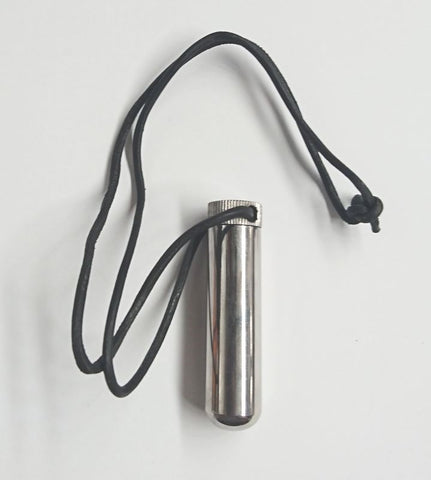 Steel Inhaler on BDSM Play Leather Cord by Hell's Couture - Steel Sex Toys