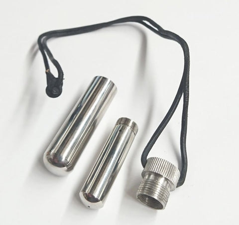 Steel Inhaler on BDSM Play Leather Cord by Hell's Couture - Steel Sex Toys