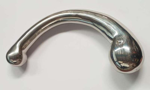 Chrome Crescent Double Ended Dildo by Hell's Couture - Double Ender