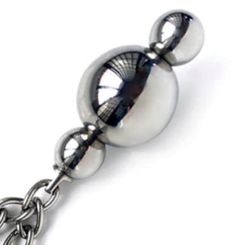 Triple Kegel Ball With Twin Chains - - Steel Sex Toys