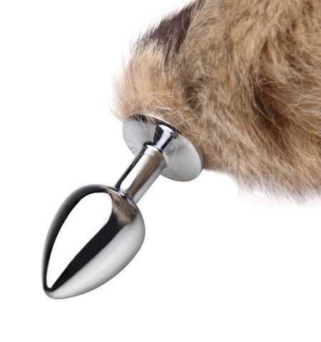 Untamed XL Faux Fox Tail Anal Plug by XR Brands - Steel Sex Toys