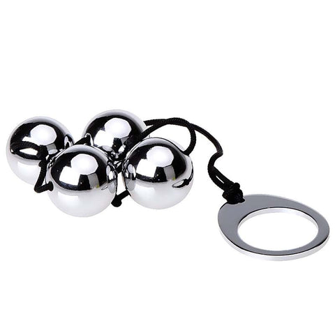 Utimi Stainless Steel Anal Balls x 4 by Hell's Couture - Steel Sex Toys
