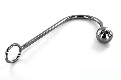 Well Hung Steel Anal Hook by Hell's Couture - Anal Beads and Balls