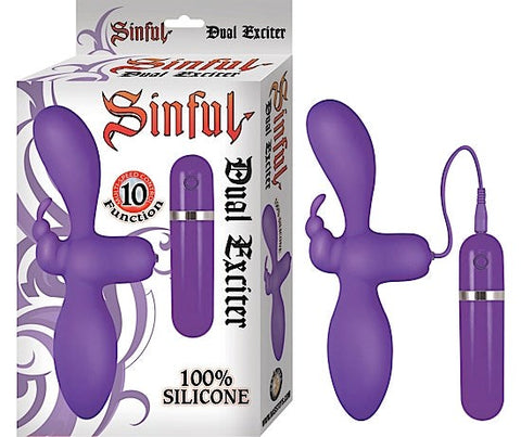 Sinful Dual Exciter Rabbit Vibrator by Nasstoys - Rabbit Vibrators