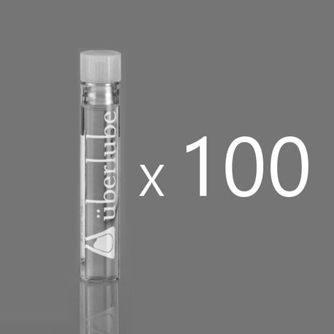100 Pack Silicone Lubricant Glass Vials 3.69ml by Uberlube - Silicone Based Lubes