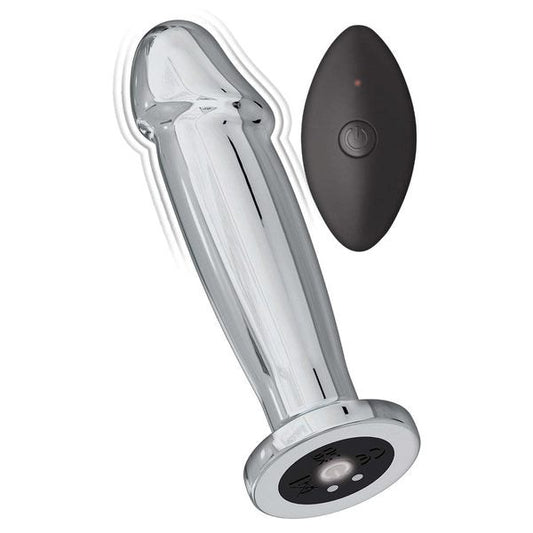 Ecstasy Remote Control Vibrating Metal Anal Plug - Anal Vibrators