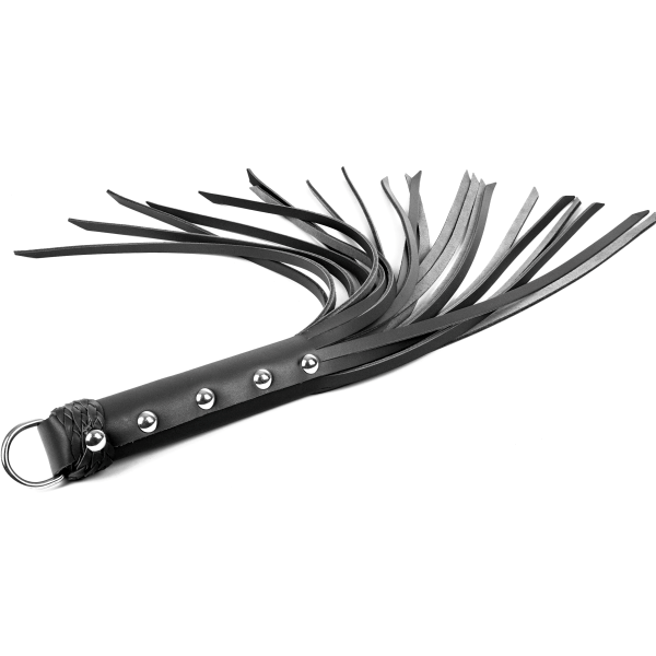 Spartacus Enterprises - Black Leather 30-Inch Premium Strap Flogger - Whips And Crops
