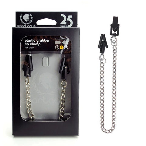 Endurance Plastic Grabber Nipple Clamps With Chain - Nipple and Clit Clamps