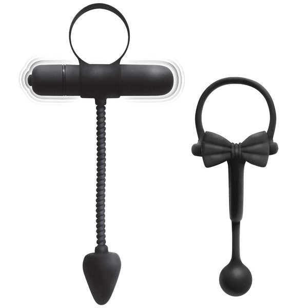 Dual Pleasure Powerhouse - ENHANCER Cockring & Stretchy Butt Plug Set - Sex Kits