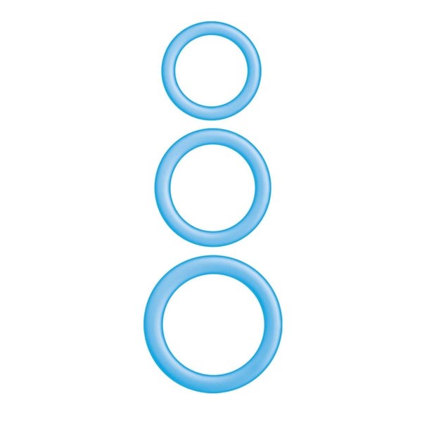 ENHANCER Glow Silicone Cock Ring Set - Customizable Fit for Intense Experiences - Stretchy Cock Rings