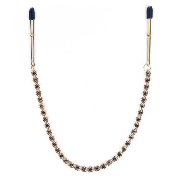 Spartacus' Luxurious Gold-Beaded Nipple Clamps - Nipple and Clit Clamps