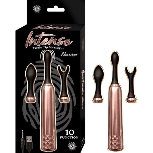 Intense Triple Tip Massager Kit With 3 Stimulating Heads - Personal Massagers