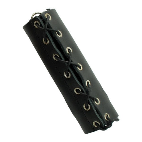 Lace Up Leather CBT Cock Sheath by Hell's Couture - Ball and Cock Toys