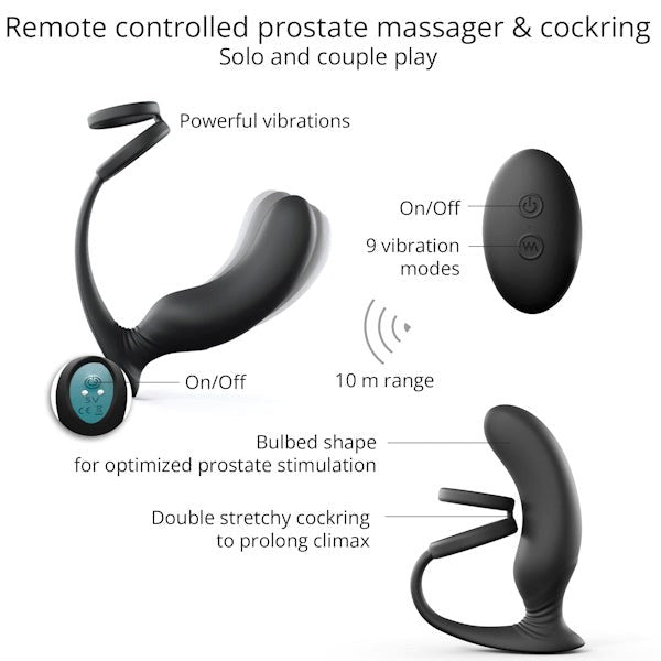 LOVE TO LOVE Dual Pleasure P-Spot Plug and Cock Ring - Prostate Toys