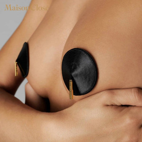 Luxurious Black-Gold Tassel Nippies by Maison Close - Fancy Dress Ups