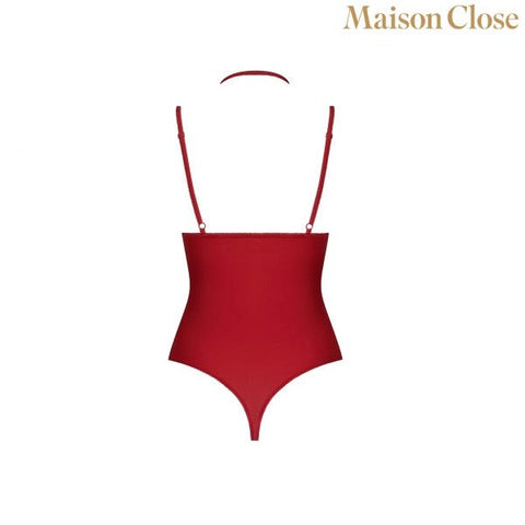 Red Bodysuit Thong With Naked Breast by Maison Close - Teddies and Bodysuits
