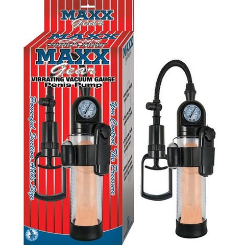 MAXX GEAR Vibrating Vacuum Gauge Penis Pump by Nasstoys - Penis Pumps And Stretchers